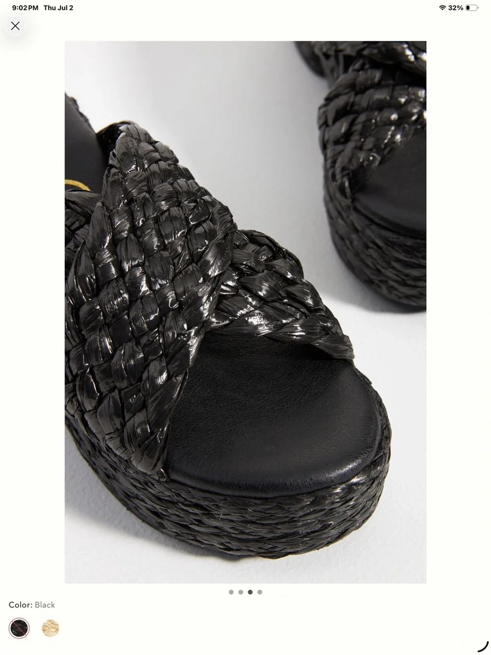 Matisse Beach Reflection Heels - Black Woven Platform Slide Sandals